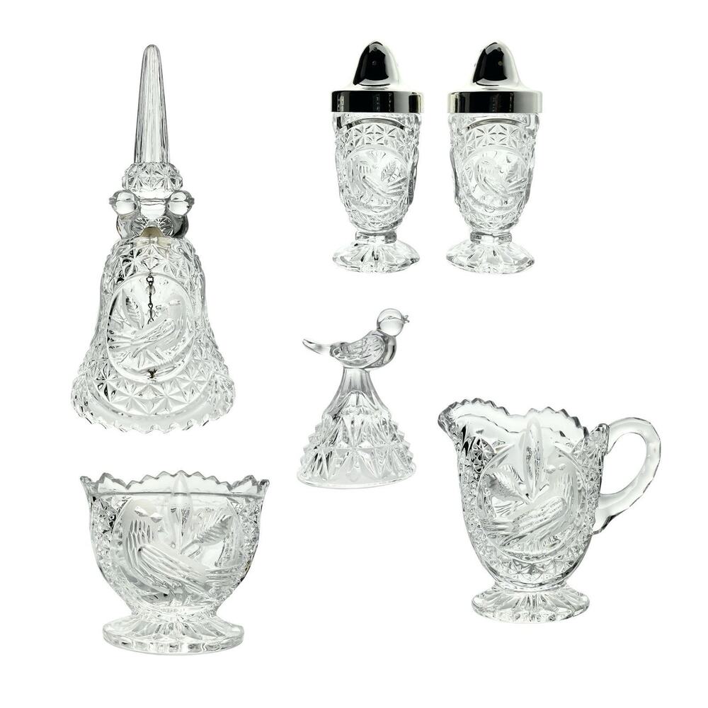 Hofbauer “Byrdes” 5-Piece Crystal Dinnerware Serving Hostess & Decor Set